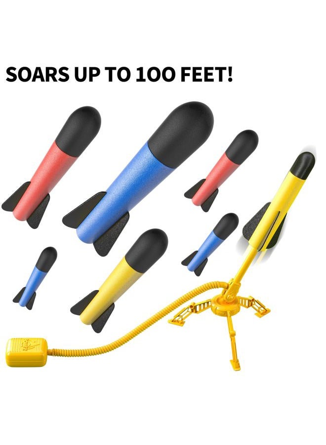 TEMI Rocket Launcher for Kids, 12 Foam Rockets & Stomp Launcher Pad, Launch up to 100+ft, Kids Outdoor Toys, Age 3-8 - Image 4