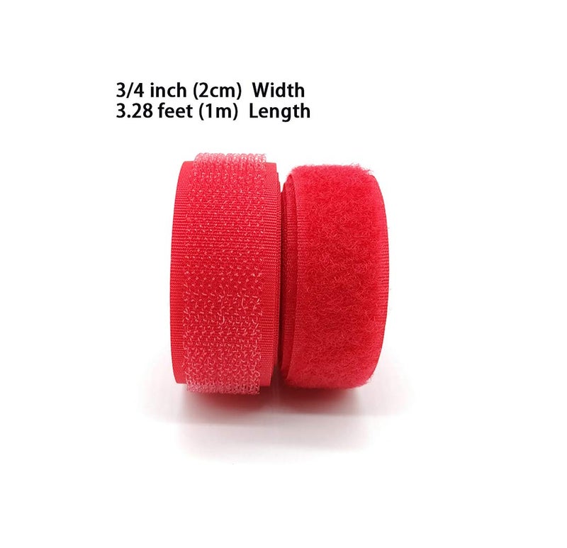 IHKFILAN Filan 12 Colors 24 Yards Sew On Hook and Loop Tape Fastening Nylon Fabric Tape with Non-Adhesive for DIY Craft Interlocking Tape Sewing Fasteners (3/4'' Wide, 1 Yard Hook + 1 Yard Loop) for Each Color - Image 2