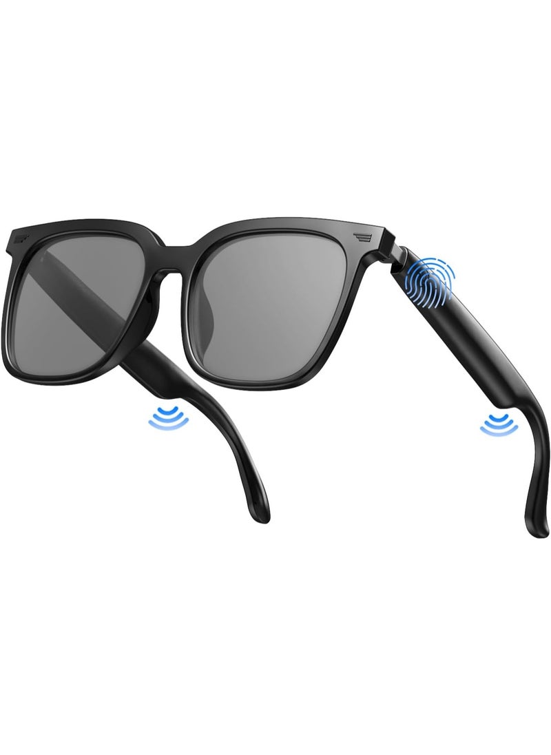 HYUNDAI Smart Glasses, AI Bluetooth Glasses with Speaker, 144 Languages & Accents Real Time Translation, UV Protection AI Glasses with Bluetooth 5.4, Smart Sunglasses for Men & Woman (Noble Black)  - Image 1