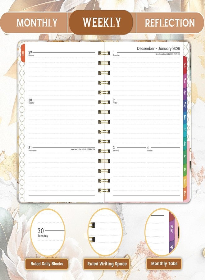 Indeme 2026 Planner - Planner 2026 Weekly and Monthly, JAN.2026 - DEC.2026, 8.5" x 6.4", 2026 Calendar Planner with Monthly Tabs, Back Pocket, Sturdy Binding - Image 3