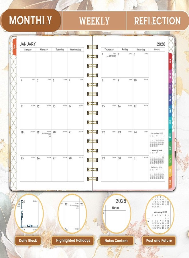 Indeme 2026 Planner - Planner 2026 Weekly and Monthly, JAN.2026 - DEC.2026, 8.5" x 6.4", 2026 Calendar Planner with Monthly Tabs, Back Pocket, Sturdy Binding - Image 2