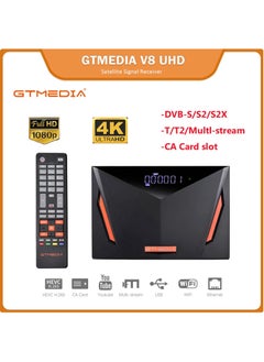جهاز استقبال الأقمار الصناعية الرقمي V8 UHD 4K فائق الدقة، صندوق تلفزيون ذكي، جهاز فك تشفير FTA H.265 TV Sat