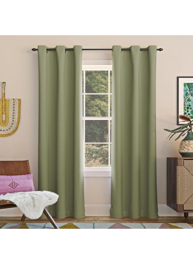 Sun Zero Easton Energy Saving Blackout Grommet Curtain Panel, 40" x 95", Sage Green - Image 1