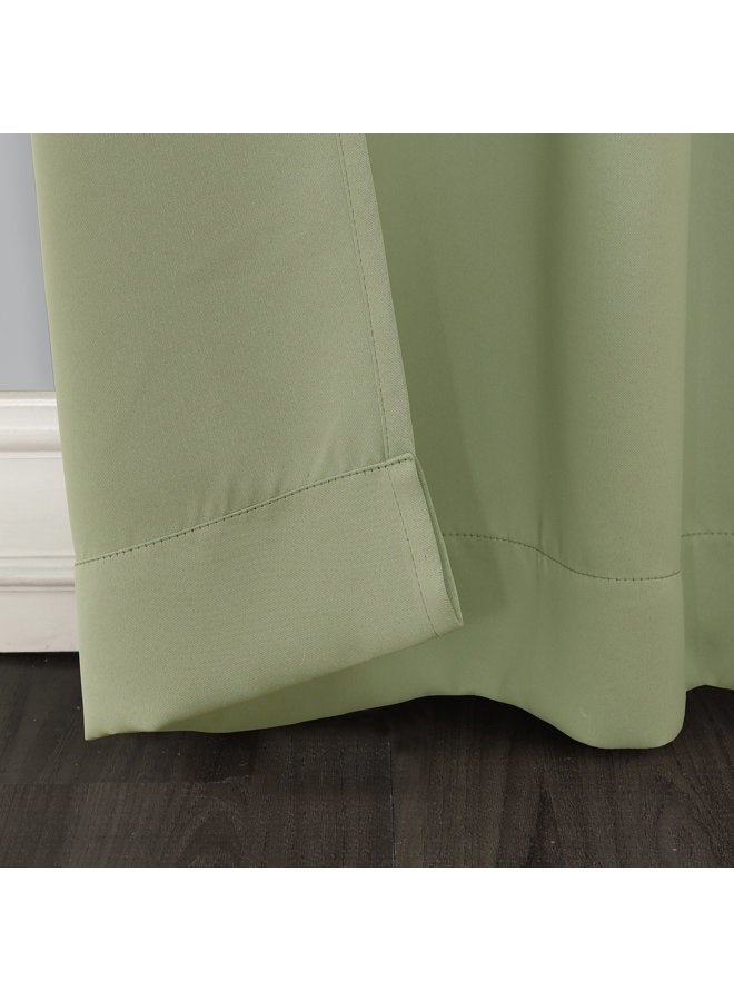 Sun Zero Easton Energy Saving Blackout Grommet Curtain Panel, 40" x 95", Sage Green - Image 3