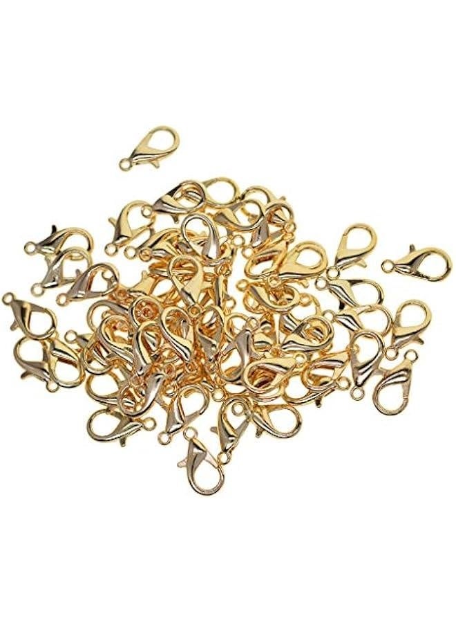 50Pcs Metal Lobster Claw Clasps Clip DIY Necklace Jewelry Finding Making Accessories Fastener Hook, 9.5 x 18mm - Golden - Image 1