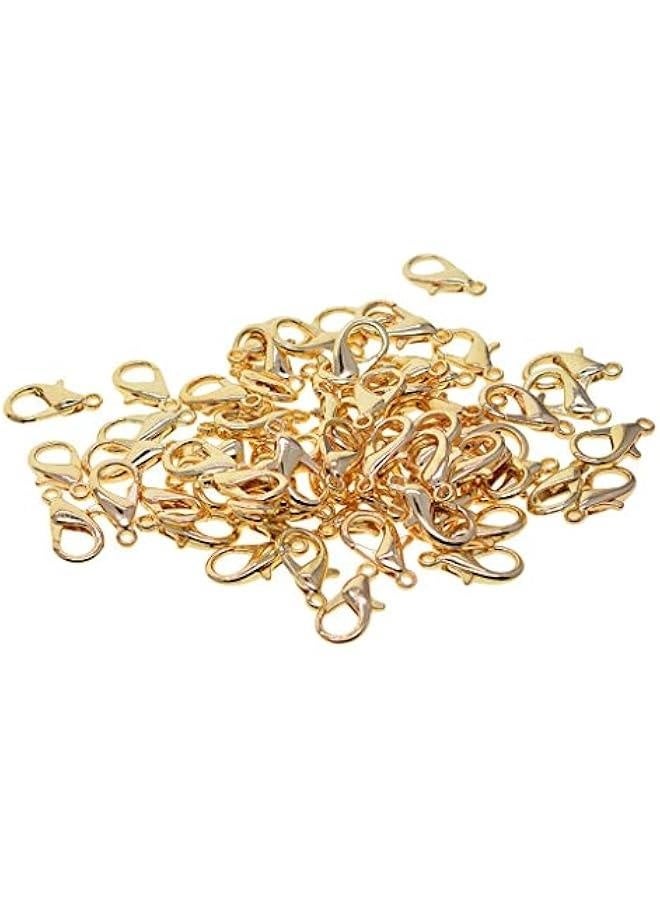 50Pcs Metal Lobster Claw Clasps Clip DIY Necklace Jewelry Finding Making Accessories Fastener Hook, 9.5 x 18mm - Golden - Image 2