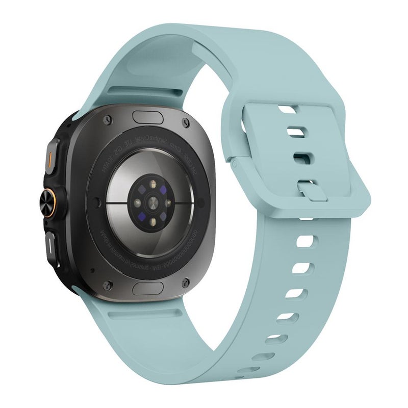 لساعة سامسونج جالاكسي الترا 47 مم / الترا 2025، سوار ساعة من السيليكون بلون سادة ومشبك ملون (أخضر فاتح) - Image 2