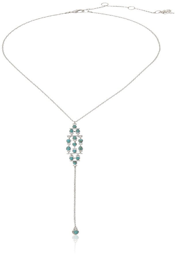 Lucky Brand Turquoise Set Stone Y Necklace, Silver, One Size - Image 1