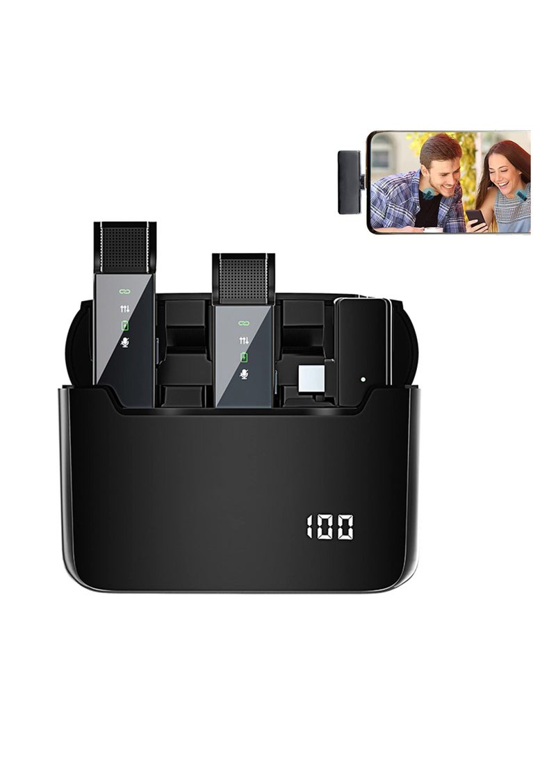 Generic - Wireless Lavalier Microphone Type-C Phone, Lapel Mini Clip-on Mic, Professional Noise Reduction, 6H Working Time, Safety Mode with Charging Case, for Video Recording, Interview, Vlog, Live Stream - Image 1