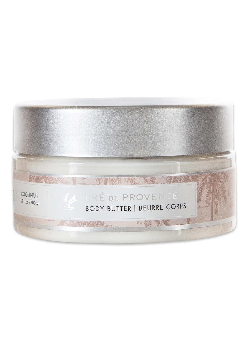 Pre De Provence - Pre de Provence Collection Shea Butter Enriched Body Butter Soothing  Hydrating Emollient Cream Body Moisturizer for Women 67 Fl Oz Coconut - Image 1