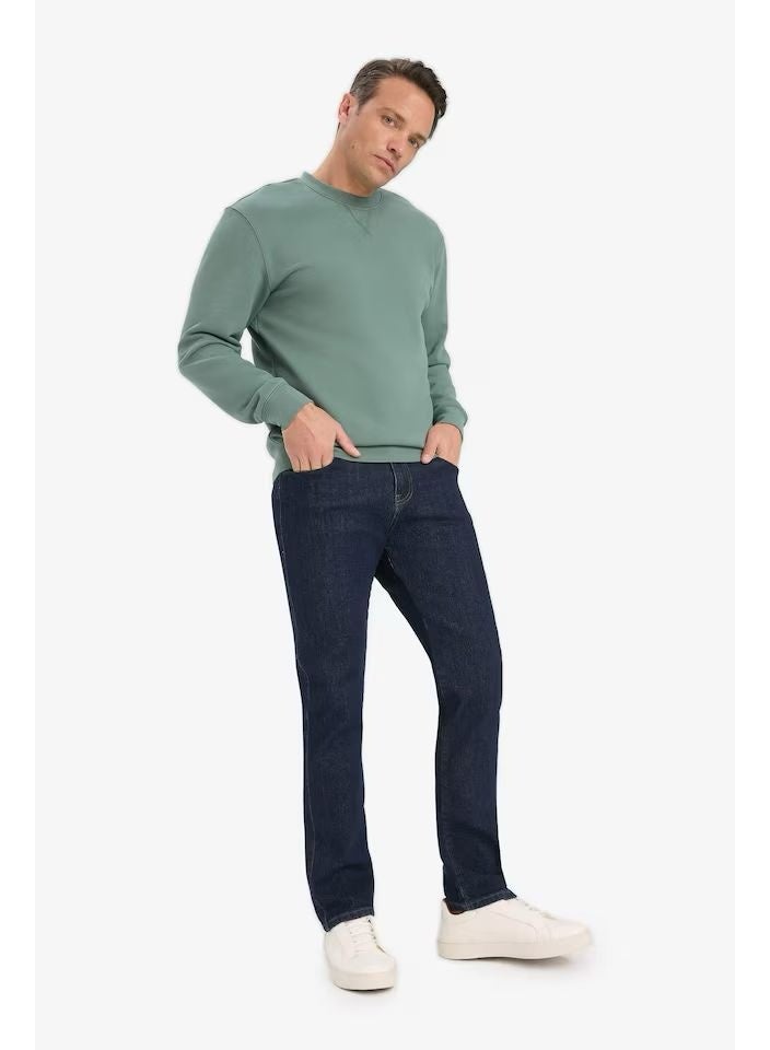 Infinity Men’s Cotton Crew Neck Sweatshirt – Soft Touch Casual Pullover in Sage Green - Image 3