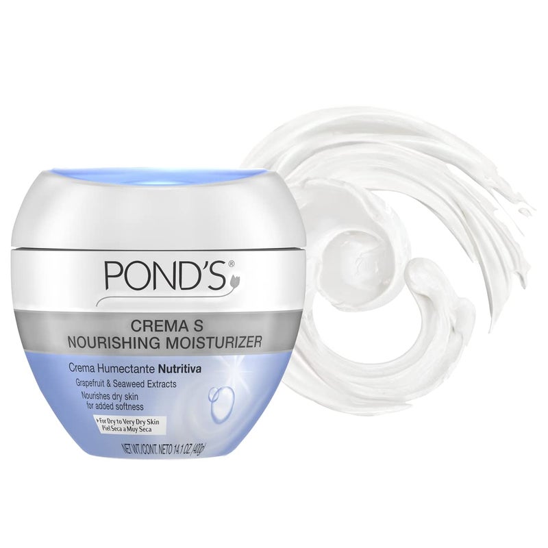 Pond's Crema S Nourishing Face Moisturizer for Women, Skin Care Facial Moisturizer Cream for Dry to Very Dry Skin, Nourishes for up to 24 hours 14.1 oz (Pack of 2) - Image 4