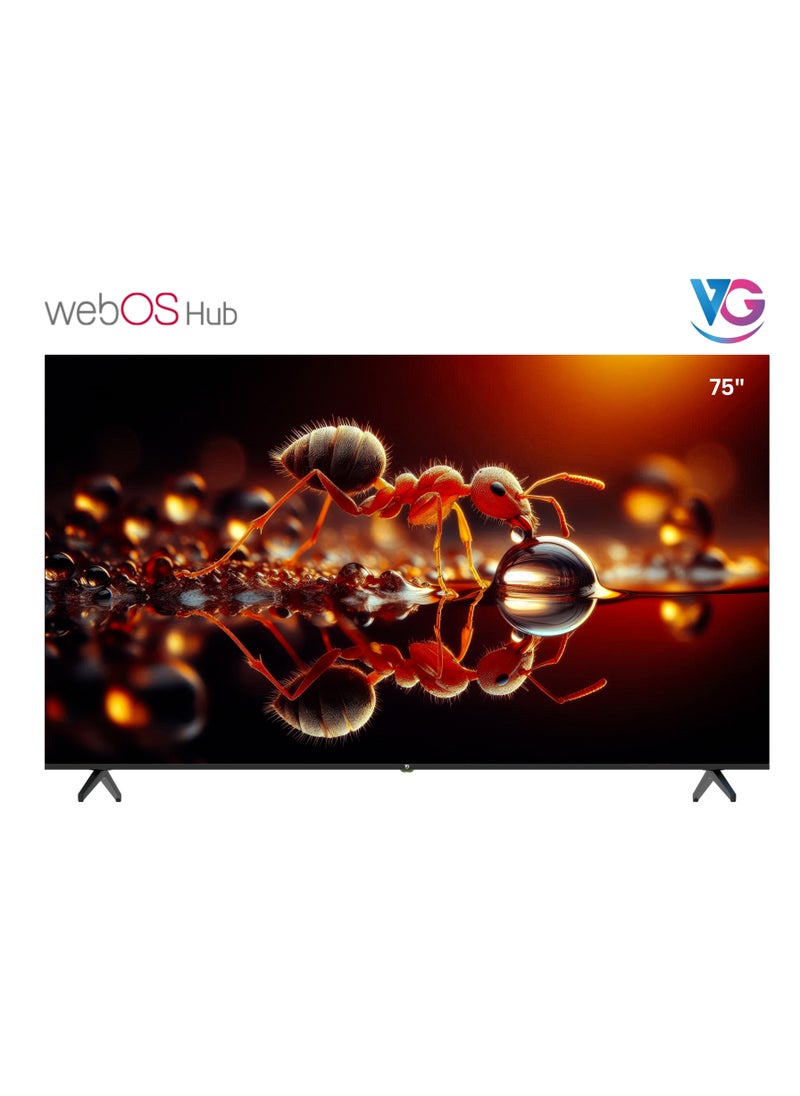 VG VG 75-Inch 4K UHD Smart LED TV - WebOS Hub, A+ Grade Panel, Dolby Audio, Magic Remote, Bluetooth, Apple AirPlay Compatibility - 2025  - Image 1