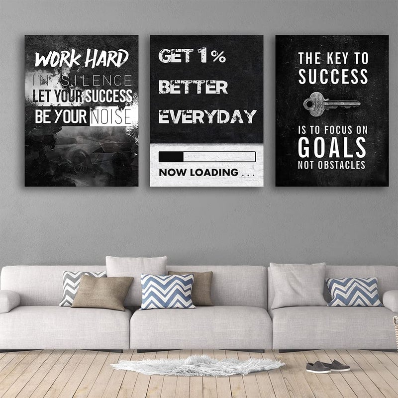 Yetaryy Inspirational Quotes Canvas Art - Motivational Wall Decor - Office & Home - Framed - Image 4