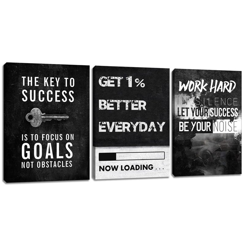 Yetaryy Inspirational Quotes Canvas Art - Motivational Wall Decor - Office & Home - Framed - Image 1