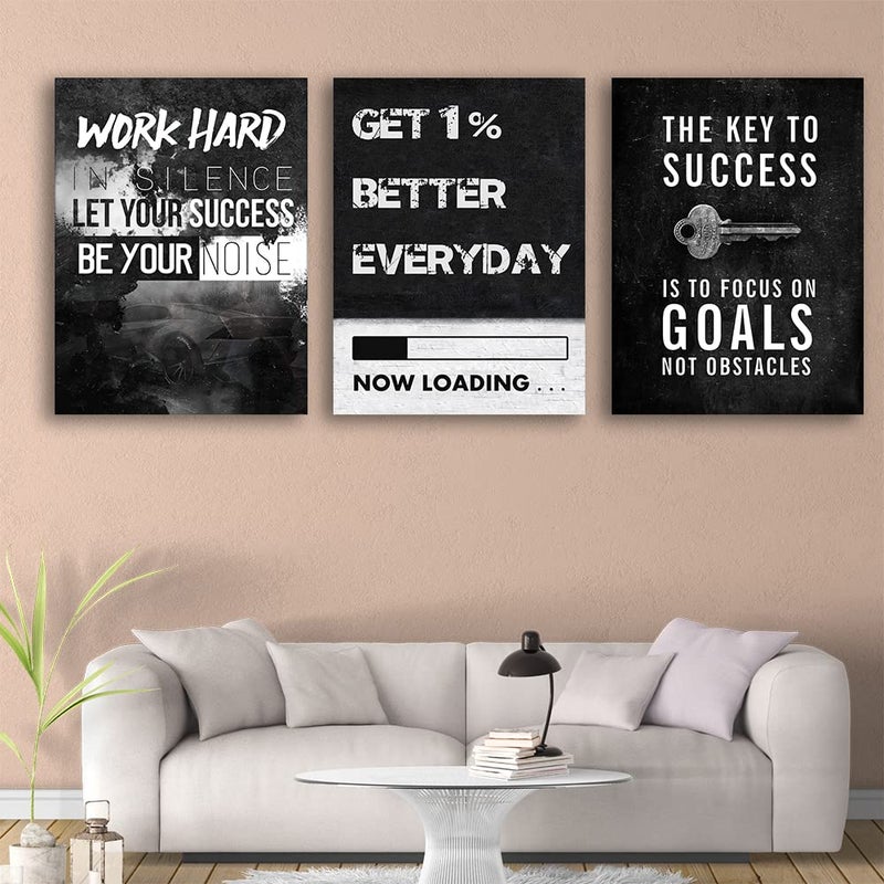 Yetaryy Inspirational Quotes Canvas Art - Motivational Wall Decor - Office & Home - Framed - Image 2