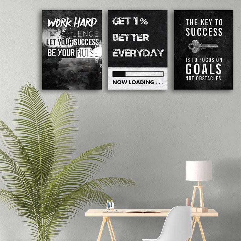 Yetaryy Inspirational Quotes Canvas Art - Motivational Wall Decor - Office & Home - Framed - Image 3