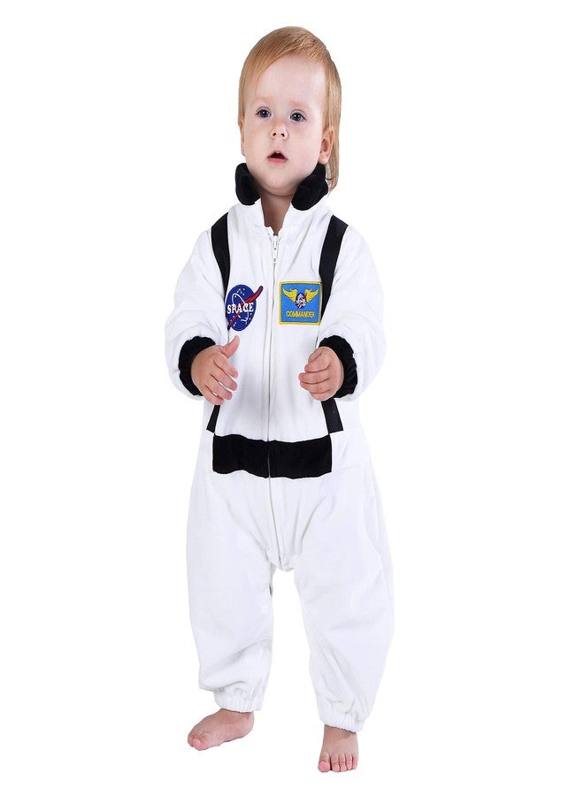 HSCTEK Toddler Astronaut Costume, Baby Space Cosplay Infant Boys Girls, Newborn Halloween Suit Costume Kids White 2-3T - Image 2