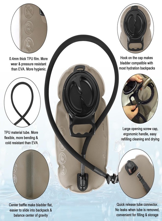 PETAC GEAR Hydration Bladder, 1.5L/2L/3L Hydration Water Bladder for Hiking Backpack, TPU Leak Proof Water Reservoir Storage Bag for Hydration Pack Replacement for Camping Cycling Running Outdoor - Image 5