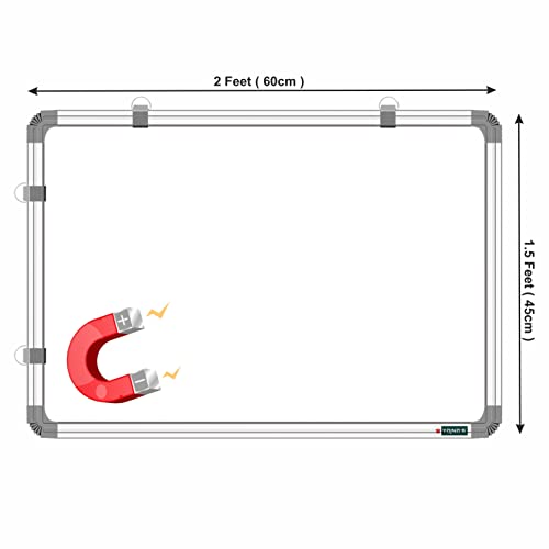 YAJNAS® 1.5x2 feet (Magnetic) White Board, Dry Erase Premium Melamine Magnetic White Board for Office, Home & School (45X 60 cm, Pack of 1) - Image 4