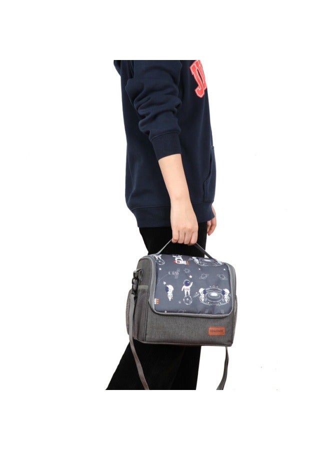 general Space walk series lunch bag large-capacity thickened waterproof insulation bag office worker with rice lunch box bag - Image 4