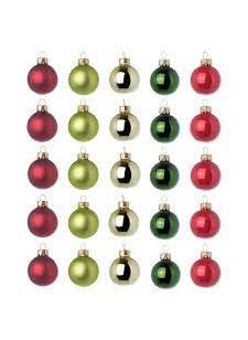 Graidient span Graidient span ikeaVINTER 2020 Bauble Glass red Dark redGreen Dark Green and Golden Pack of 25 35 cm Dia 