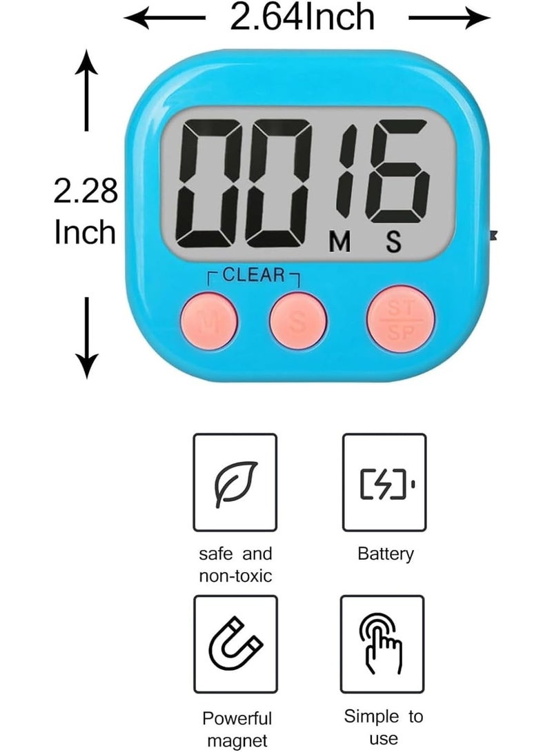 Digital Timer, Magnetic Countdown Timer, Alarm Stopwatch Large Digits Timer Classroom Timer for Kids Teachers 2 Pack Digital Tmers (Green Blue)  - Image 3
