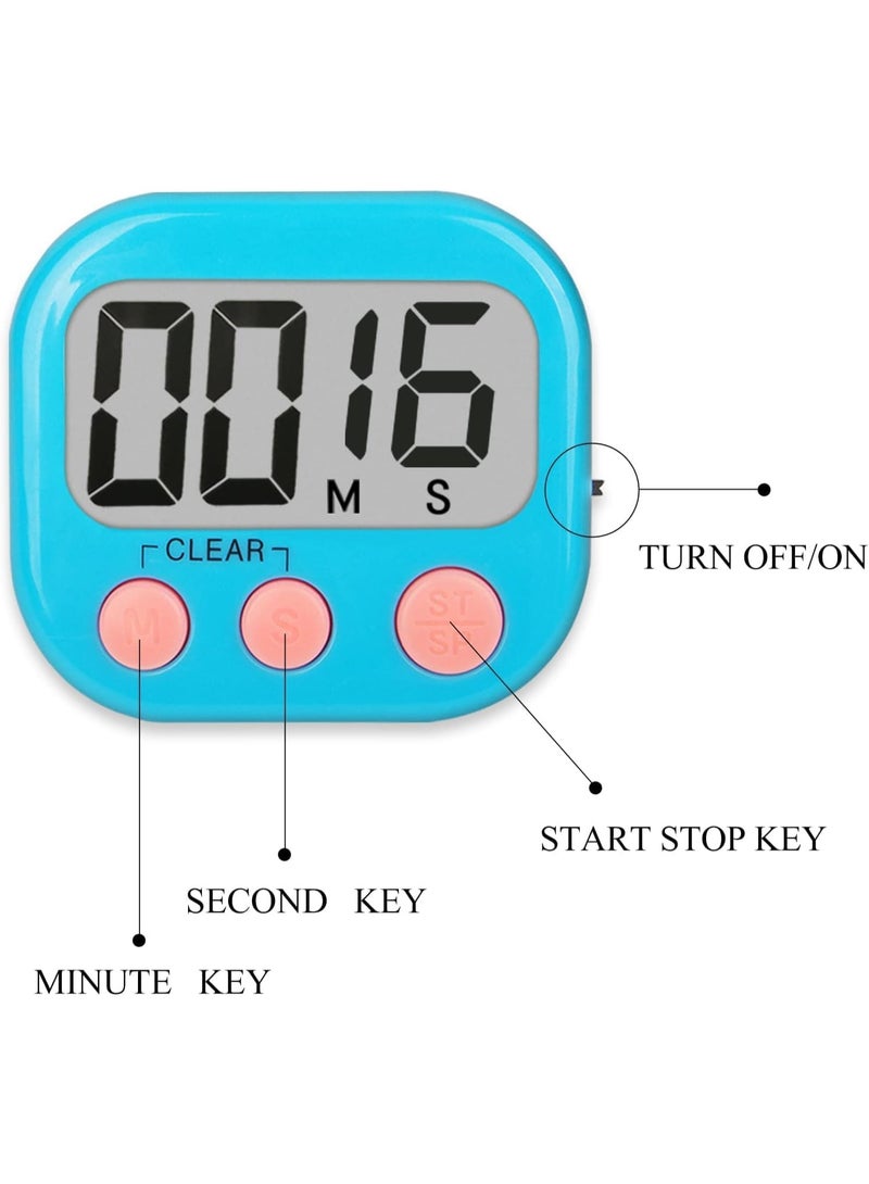 Digital Timer, Magnetic Countdown Timer, Alarm Stopwatch Large Digits Timer Classroom Timer for Kids Teachers 2 Pack Digital Tmers (Green Blue)  - Image 2