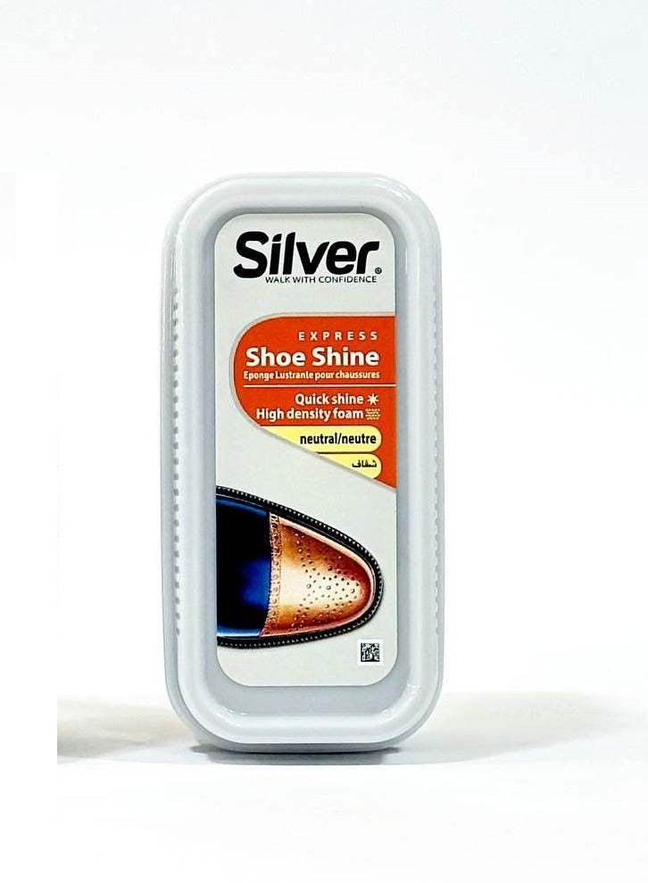 Silver Express Instant Shine Sponge for Shoes Bags and Boots Large Size 6ml Clear - Image 1