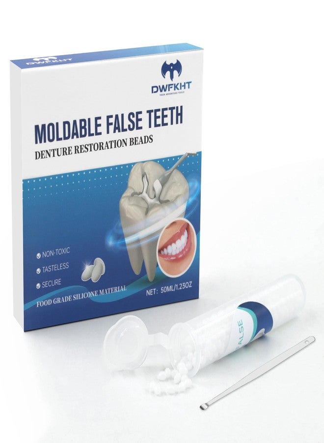 DWFKHT Tooth Repair Kit, Moldable False Teeth, Tooth Replacement Missing Teeth, Teeth Filling Kit Permanent with Tool, Tooth Repair Kit for Broken Teeth, Temporary Tooth Filling Kit, Moldable Teeth（50ML） - Image 1