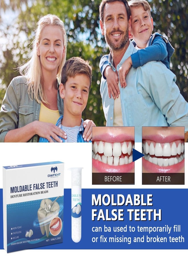 DWFKHT Tooth Repair Kit, Moldable False Teeth, Tooth Replacement Missing Teeth, Teeth Filling Kit Permanent with Tool, Tooth Repair Kit for Broken Teeth, Temporary Tooth Filling Kit, Moldable Teeth（50ML） - Image 2