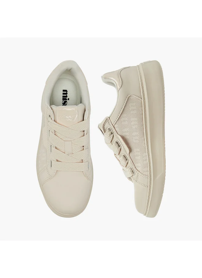 MISSY Women's Panelled Sneakers with Lace-Up Closure