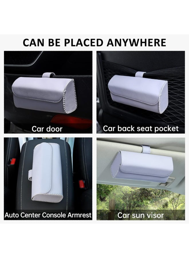 Car Sun Visor Sunglasses Holder, Auto Eyeglasses Organizer Clip Leather Visor Accessories Glasses Storage Case, Universal Automotive Sunglasses Protective Box - Image 5