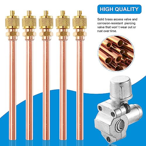 Tigbear Bullet Piercing Valve Kit, 1/4 SAE Service Access for 1/4, 5/16, 3/8 Inch Outside Diameter Pipes, HVAC Line for Refrigerator Repair (3.54'' Stem + Retrofit Valve) - Image 5