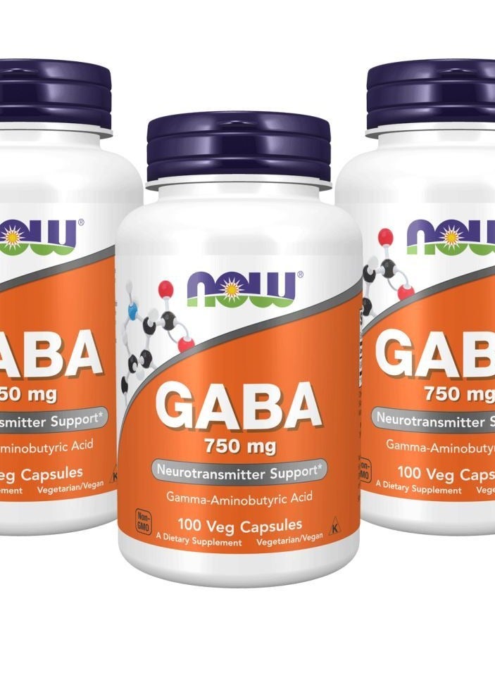now Gaba 750mg 100 Veg Capsules - Image 2