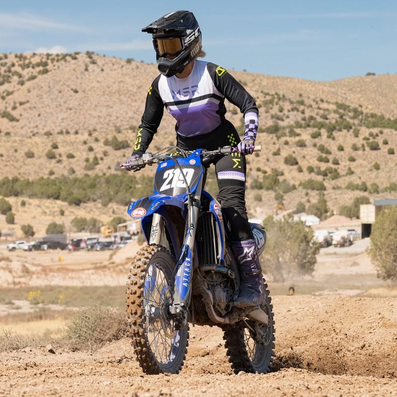 MSR Women's Nova Dirt Bike Motocross MTB Pants Size 9/10 Black/Purple - Image 3