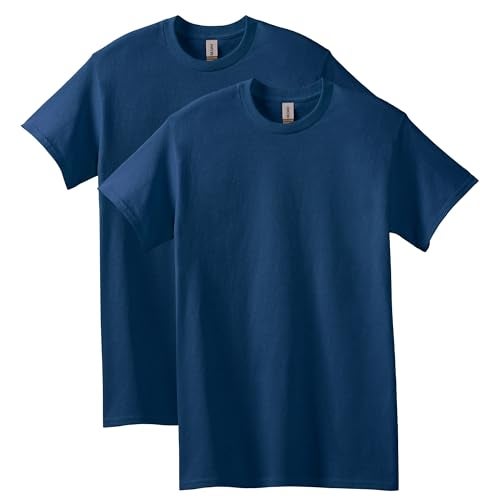 Gildan mens Heavy Cotton T-shirt, Style G5000, Multipack Shirt, Navy (2-pack), XX-Large US - Image 1