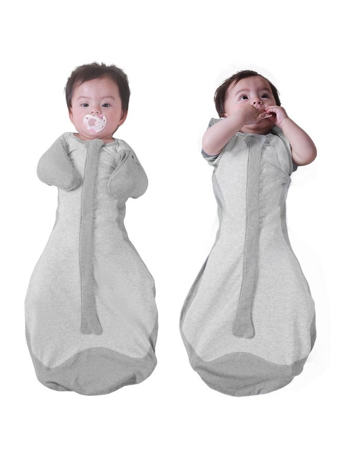 BABELIO Baby Swaddle Temp-Sensing Detachable Zip Sleeves Transitional Swaddle 2-Way Zipper Infant Sleep Sack 3-6 Month Dark Gray - Image 1