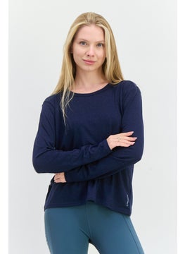 HEAD Women Relaxed Fit Long Sleeve Outdoor T-Shirt, Navy  - Image 1
