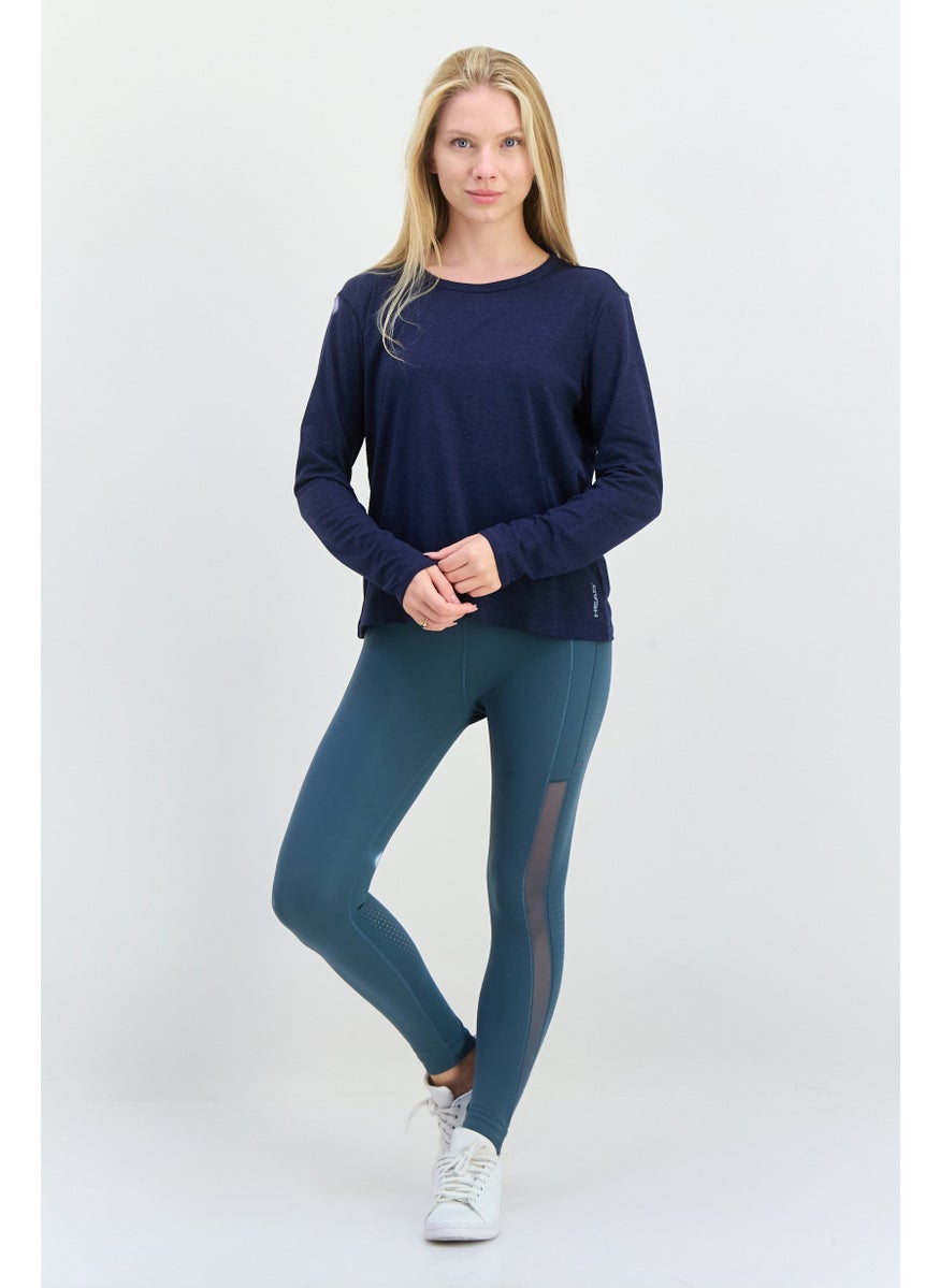 HEAD - Women Relaxed Fit Long Sleeve Outdoor T-Shirt, Navy - Image 1