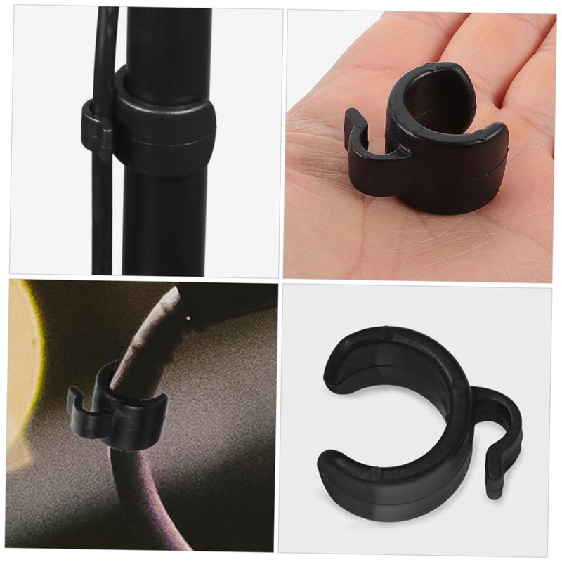 25 Pcs Black Cable Clips For Mic Stand Tripod Wire Holder Plastic Clamps Simple Design - Image 5