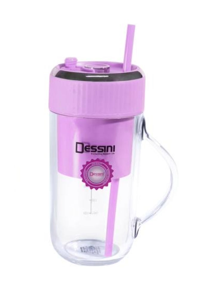 Dessini Regina Portable Blender, Shake and Glide Personal Blender, Rechargeable Mini Blender Purple