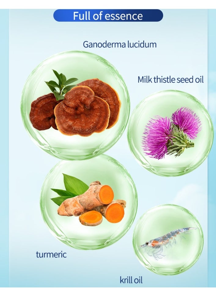 DHOP Milk Thistle, Ganoderma Lucidum and Krill Oil Gel Candy, Nourishes Liver, Protects Heart 2 in 1 30 pieces  - Image 3