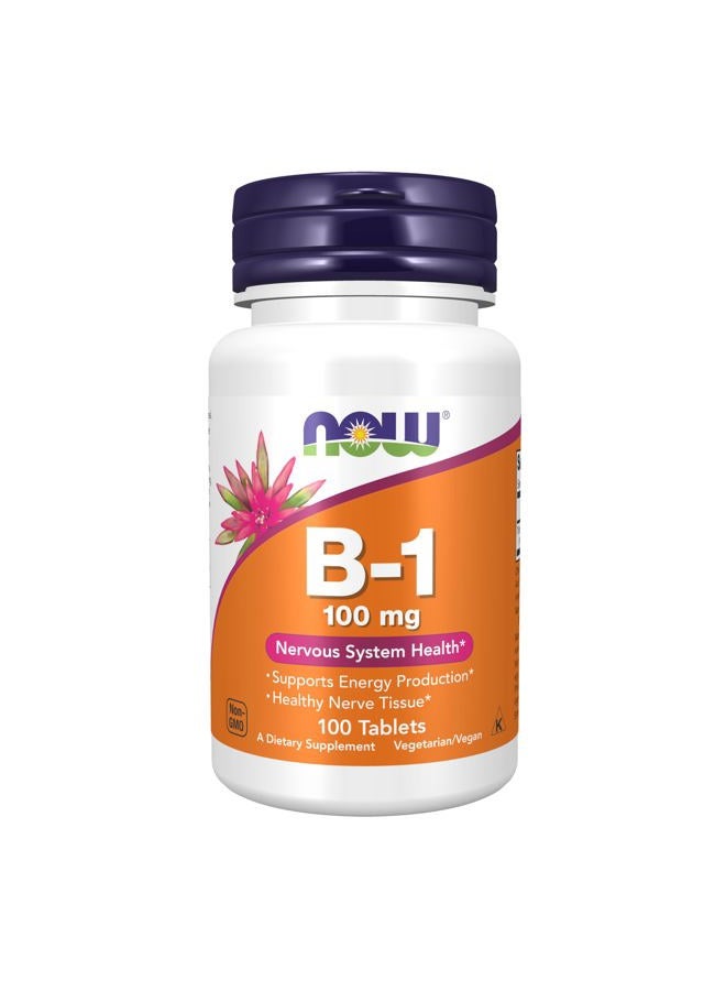 now Supplements, Vitamin B-1 100 mg, Energy Production*, Nervous System Health*, 100 Tablets - Image 1