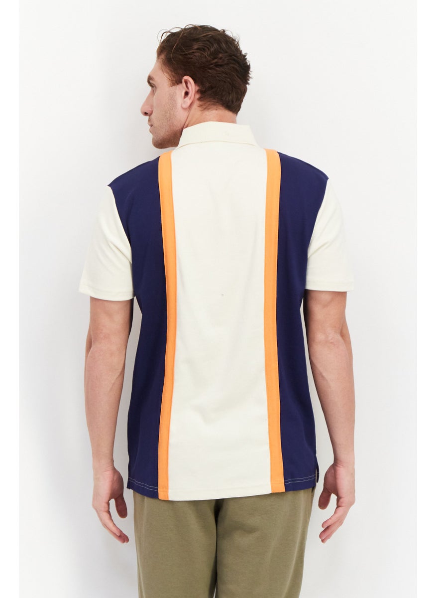 FILA - Men Sportswear Fit Brand Logo Training Polo Shirt, Off White - Image 1
