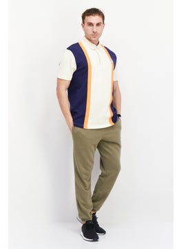 FILA Men Sportswear Fit Brand Logo Training Polo Shirt, Off White  - Image 3