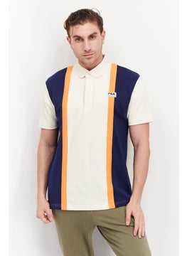 Men Sportswear Fit Brand Logo Training Polo Shirt, Off White