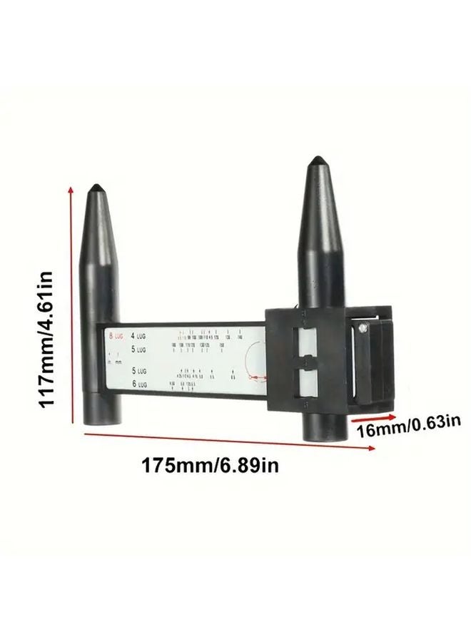 Black Plastic Vernier Caliper PCD Measuring Tool Wheel Bolt Pattern Rim Pitch Distance Gauge Manual Measurement - Image 4