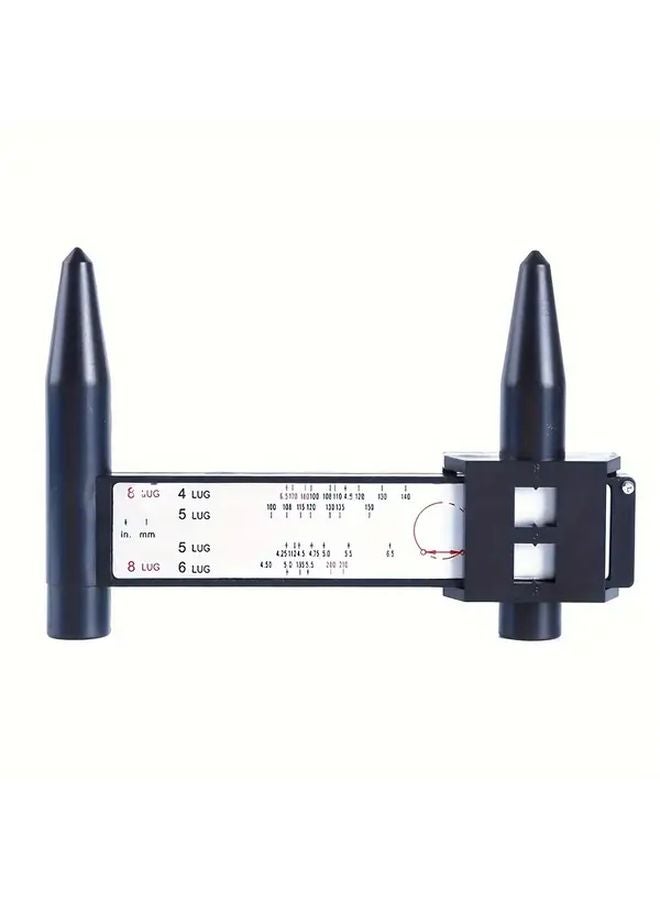 Black Plastic Vernier Caliper PCD Measuring Tool Wheel Bolt Pattern Rim Pitch Distance Gauge Manual Measurement - Image 1