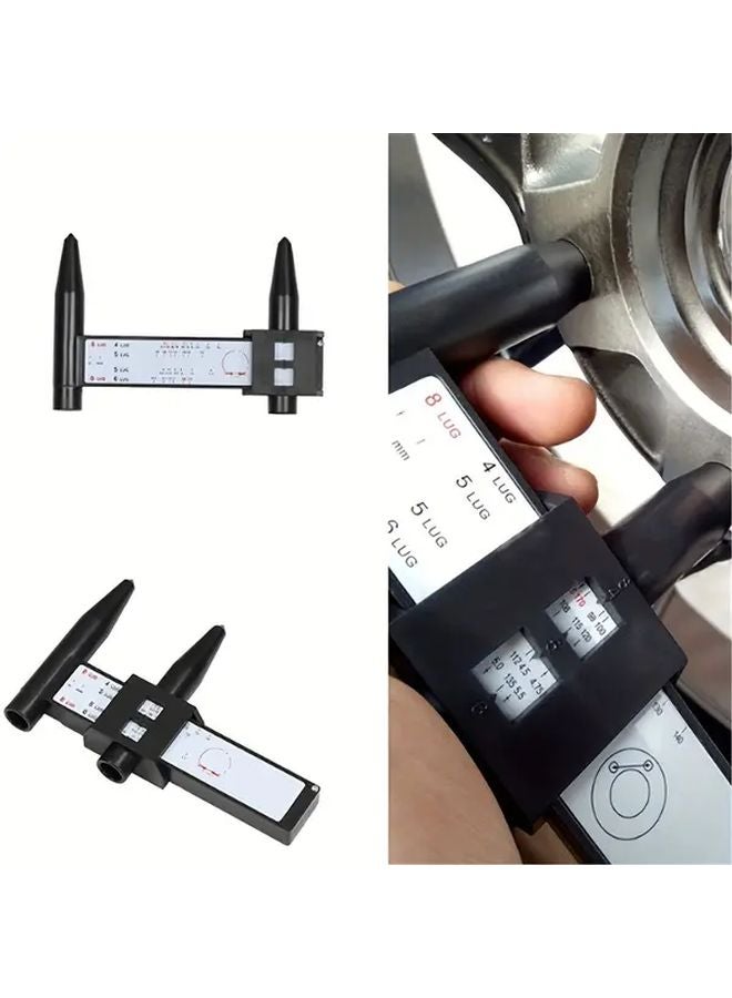 Black Plastic Vernier Caliper PCD Measuring Tool Wheel Bolt Pattern Rim Pitch Distance Gauge Manual Measurement - Image 3